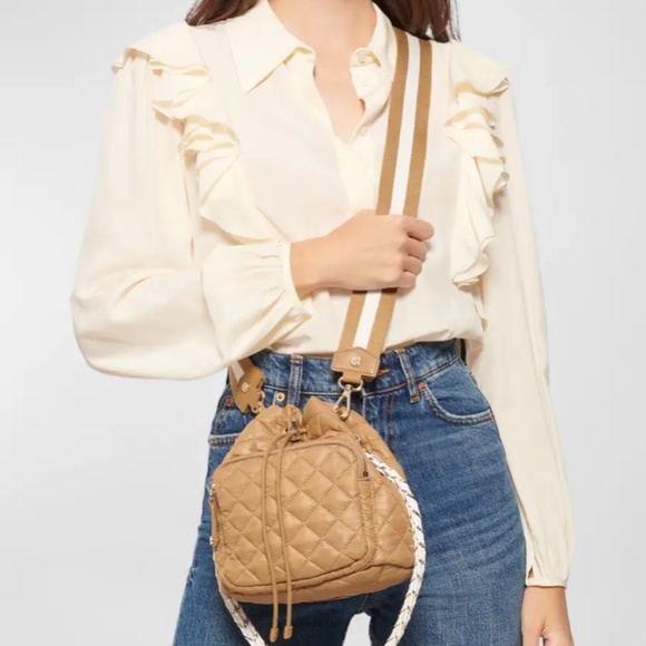 MZ WALLACE "Crosby" bucket bag in quilted nylon and calf leather NWT - Picture 4 of 5